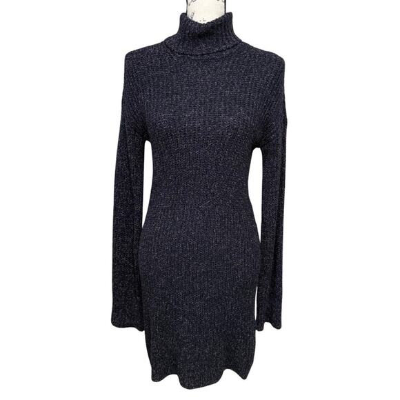 American Eagle Outfitters Dresses & Skirts - American Eagle Turtleneck Sweater Dress Size S Brown Black Side Hem Zippers NEW